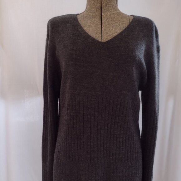 Kasper Sweaters - Gray Kasper Knit Sweater Size M